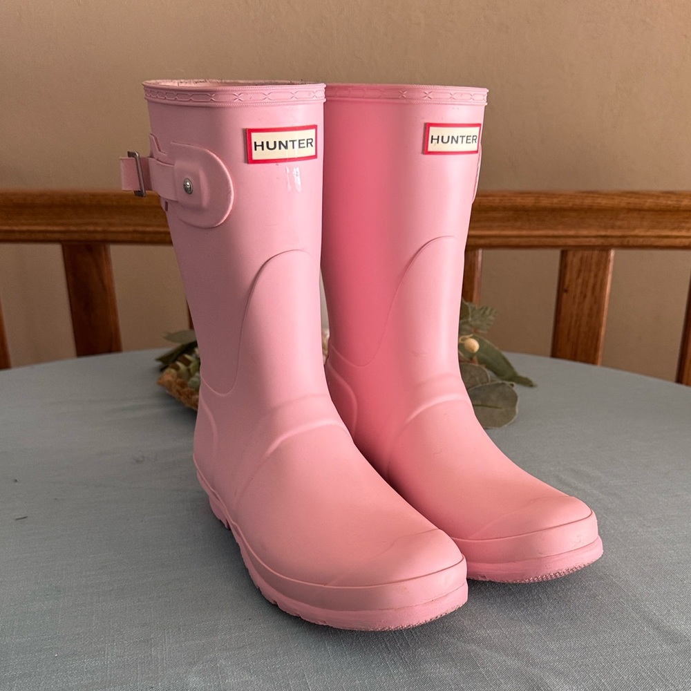 Hunter Blush Pink Waterproof Boots Women’s Size 10